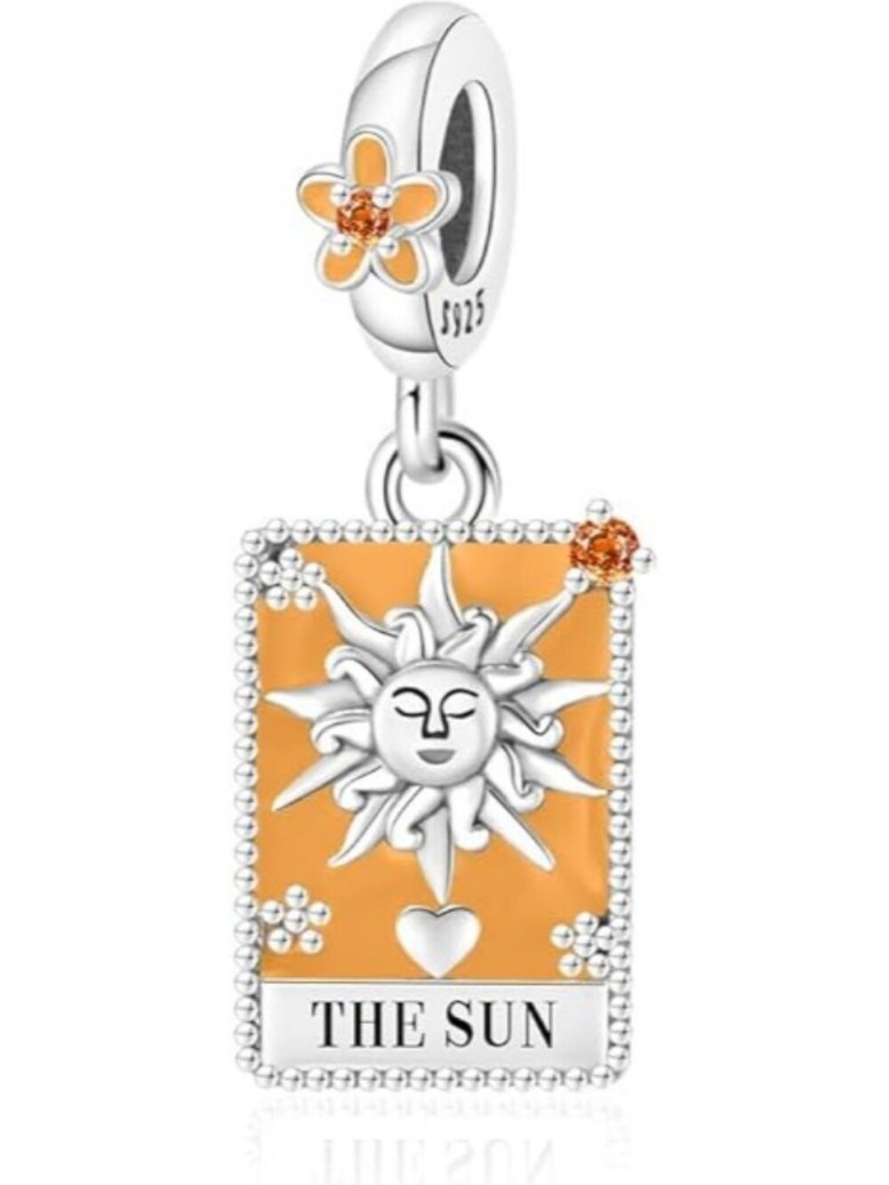 Tarot Cards Sun Dangle Charm 925 Sterling Silver Charm